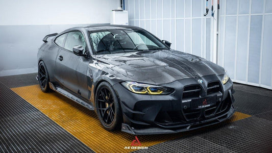 BMW M3 G80 G81 2021 2022 2023 2024 & M4 G82 G83 2021 2022 2023 2024 with Aftermarket Parts - AE Style Front Fenders Carbon Fiber from ArmorExtend