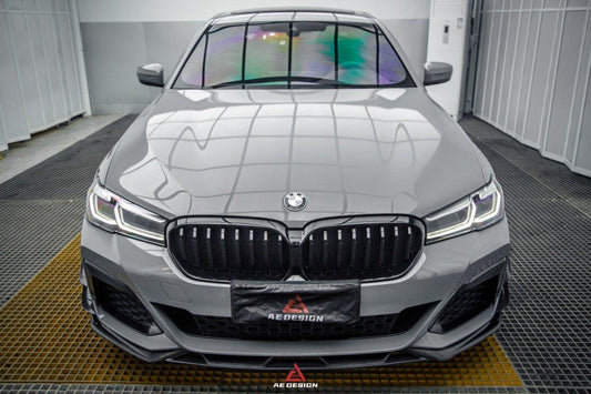 BMW 5 Series M550i 540i (With M-Package Bumper) G30 G31 LCI 2021 2022 2023 2024 with Aftermarket Parts - AE Style Front Canards Carbon Fiber from ArmorExtend