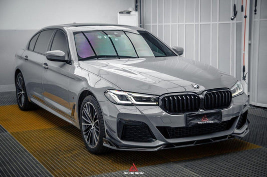 BMW 5 Series M550i 540i (With M-Package Bumper) G30 G31 LCI 2021 2022 2023 2024 with Aftermarket Parts - AE Style Front Canards Carbon Fiber from ArmorExtend