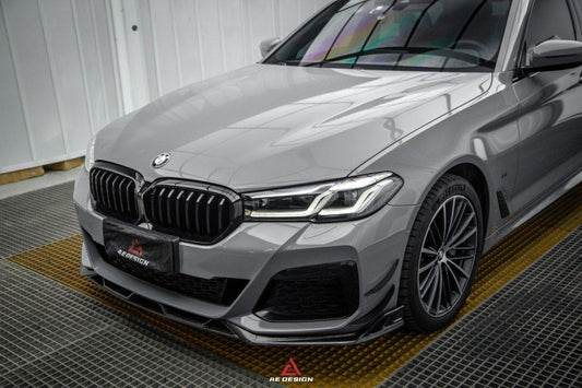 BMW 5 Series M550i 540i (With M-Package Bumper) G30 G31 LCI 2021 2022 2023 2024 with Aftermarket Parts - AE Style Front Canards Carbon Fiber from ArmorExtend