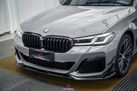 BMW 5 Series M550i 540i (With M-Package Bumper) G30 G31 LCI 2021 2022 2023 2024 with Aftermarket Parts - AE Style Front Canards Carbon Fiber from ArmorExtend