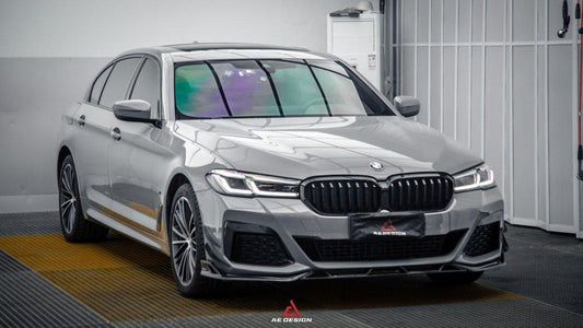 BMW 5 Series M550i 540i (With M-Package Bumper) G30 G31 LCI 2021 2022 2023 2024 with Aftermarket Parts - AE Style Front Canards Carbon Fiber from ArmorExtend