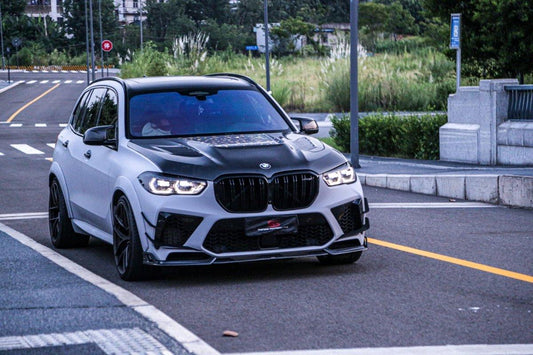 BMW X5M X5MC F95 Pre-LCI 2020 2021 2022 2023 with Aftermarket Parts - AE Style Front Canards Carbon Fiber from ArmorExtend