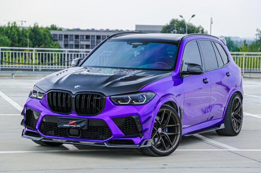 BMW X5M X5MC F95 Pre-LCI 2020 2021 2022 2023 with Aftermarket Parts - AE Style Front Canards Carbon Fiber from ArmorExtend