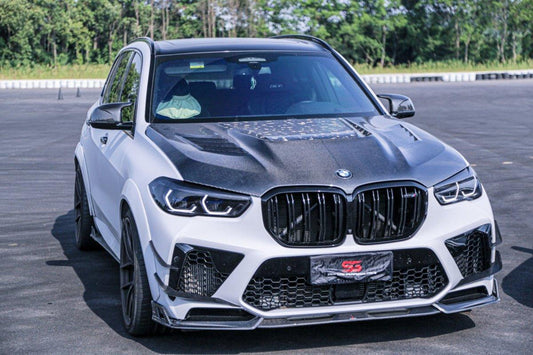 BMW X5M X5MC F95 Pre-LCI 2020 2021 2022 2023 with Aftermarket Parts - AE Style Front Canards Carbon Fiber from ArmorExtend