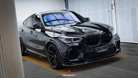 BMW X6M X6MC F96 Pre- LCI 2020 2021 2022 2023 with Aftermarket Parts - AE Style Front Canards Carbon Fiber from ArmorExtend