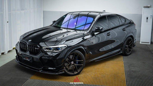 BMW X6M X6MC F96 Pre- LCI 2020 2021 2022 2023 with Aftermarket Parts - AE Style Front Canards Carbon Fiber from ArmorExtend