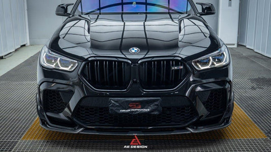 BMW X6M X6MC F96 Pre- LCI 2020 2021 2022 2023 with Aftermarket Parts - AE Style Front Canards Carbon Fiber from ArmorExtend