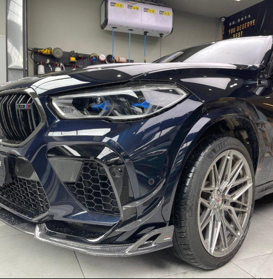 BMW X6M X6MC F96 Pre- LCI 2020 2021 2022 2023 with Aftermarket Parts - AE Style Front Canards Carbon Fiber from ArmorExtend