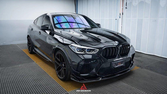 BMW X6M X6MC F96 Pre- LCI 2020 2021 2022 2023 with Aftermarket Parts - AE Style Front Canards Carbon Fiber from ArmorExtend