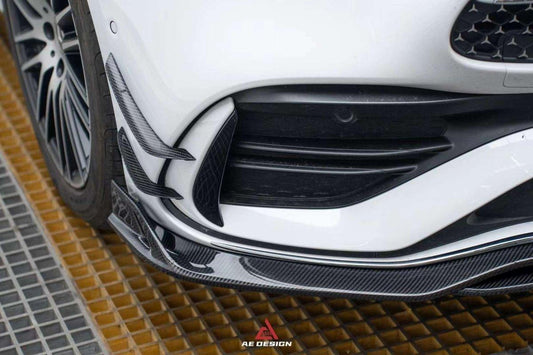 Mercedes Benz C-Class C300 (with sport-package bumper) W206 2021 2022 2023 2024 with Aftermarket Parts - AE Front Canards Carbon Fiber from ArmorExtend