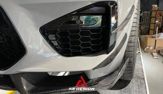 BMW X3M X3MC F97 Pre-LCI 2019 2020 2021 & X4M X4MC F98 Pre-LCI 2019 2020 2021 with Aftermarket Parts - AE V2 Front Canards Carbon Fiber from ArmorExtend