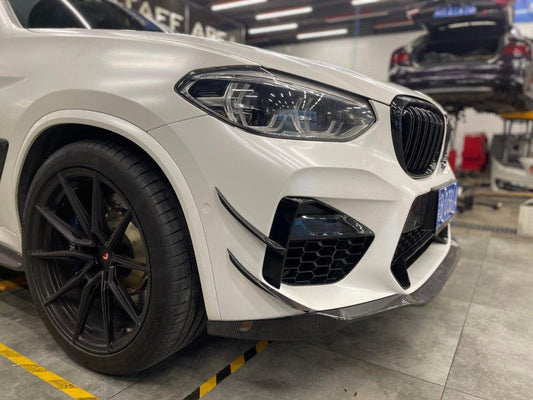 BMW X3M X3MC F97 Pre-LCI 2019 2020 2021 & X4M X4MC F98 Pre-LCI 2019 2020 2021 with Aftermarket Parts - AE V2 Front Canards Carbon Fiber from ArmorExtend