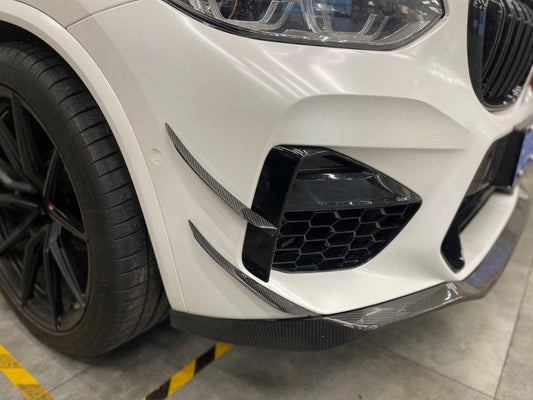 BMW X3M X3MC F97 Pre-LCI 2019 2020 2021 & X4M X4MC F98 Pre-LCI 2019 2020 2021 with Aftermarket Parts - AE V2 Front Canards Carbon Fiber from ArmorExtend