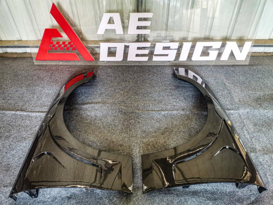 Audi S4 / A4 B9.5 2020 2021 2022 2023 2024 with Aftermarket Parts - AE Style Front Fenders Carbon Fiber from ArmorExtend