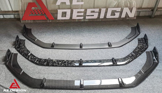 Audi S4 / A4 (With S-line Bumper) B9.5 2020 2021 2022 2023 2024 with Aftermarket Parts - AE Style Front Lip Carbon Fiber from ArmorExtend