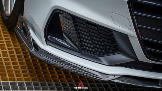 Audi S7 A7 (with s-line bumper) C8 2019 2020 2021 2022 2023 2024 with Aftermarket Parts - AE Style Front Lip Carbon Fiber from ArmorExtend