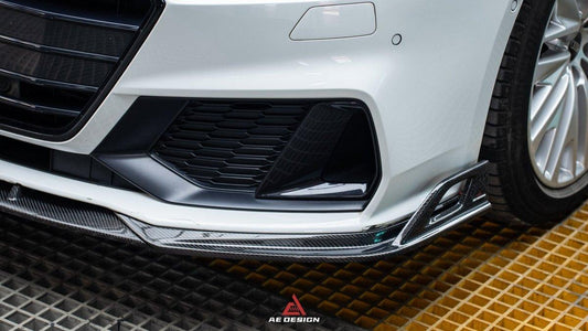 Audi S7 A7 (with s-line bumper) C8 2019 2020 2021 2022 2023 2024 with Aftermarket Parts - AE Style Front Lip Carbon Fiber from ArmorExtend