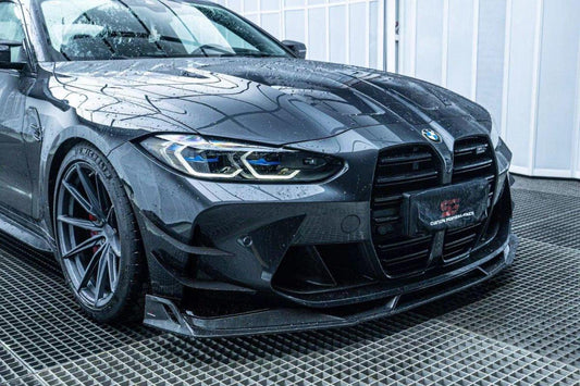 BMW M3 G80 G81 2021 2022 2023 2024 & M4 G82 G83 2021 2022 2023 2024 with Aftermarket Parts - AE V1 Style Front Lip Carbon Fiber from ArmorExtend