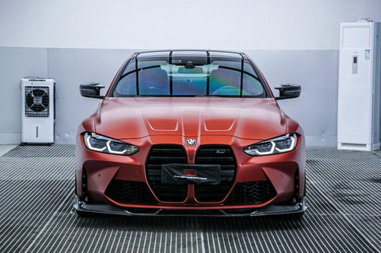 BMW M3 G80 G81 2021 2022 2023 2024 & M4 G82 G83 2021 2022 2023 2024 with Aftermarket Parts - AE V1 Style Front Lip Carbon Fiber from ArmorExtend