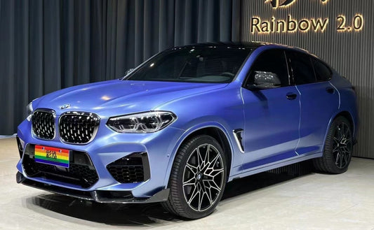 BMW X3M X3MC F97 Pre-LCI 2019 2020 2021 & X4M X4MC F98 Pre-LCI 2019 2020 2021 with Aftermarket Parts - AE Front Lip Carbon Fiber from ArmorExtend