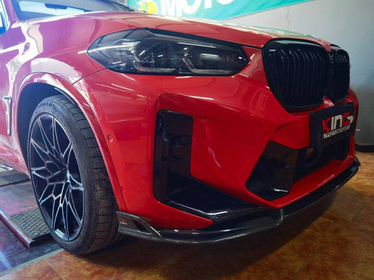 BMW X3M X3MC F97 LCI 2022 2023 2024 & X4M X4MC F98 LCI 2022 2023 2024 with Aftermarket Parts - AE Front Lip Carbon Fiber from ArmorExtend