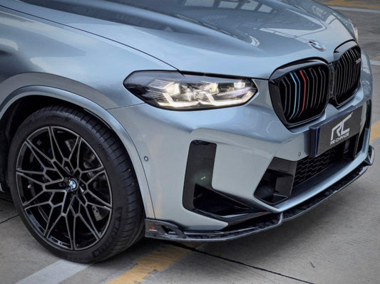 BMW X3M X3MC F97 LCI 2022 2023 2024 & X4M X4MC F98 LCI 2022 2023 2024 with Aftermarket Parts - AE Front Lip Carbon Fiber from ArmorExtend