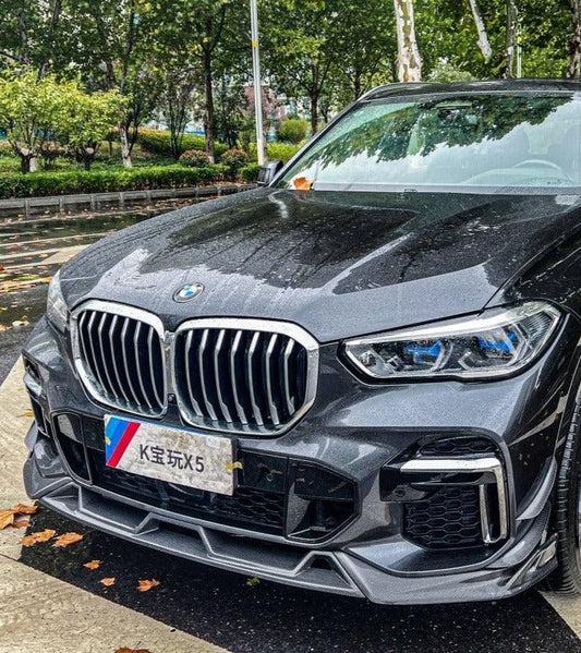 BMW X5 G05 M50i & X/S Drive 40i (With M-Package) Pre-LCI 2019 2020 2021 2022 with Aftermarket Parts - AE Style Front Lip Carbon Fiber from ArmorExtend