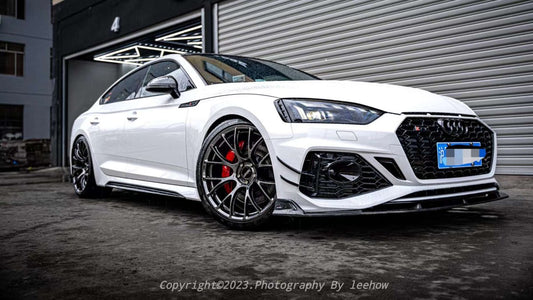 Audi RS5 B9.5 2020 2021 2022 2023 2024 with Aftermarket Parts - AE Style Front Lip Carbon Fiber from ArmorExtend