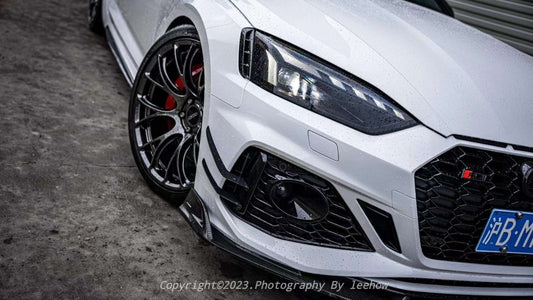 Audi RS5 B9.5 2020 2021 2022 2023 2024 with Aftermarket Parts - AE Style Front Lip Carbon Fiber from ArmorExtend