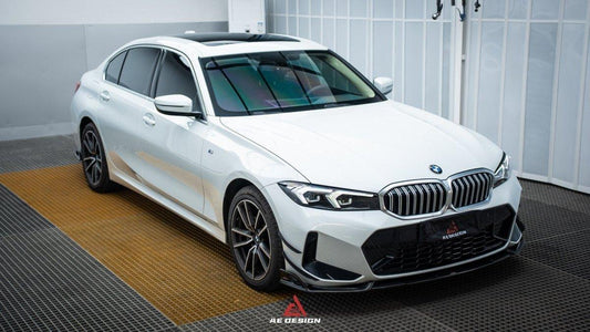 BMW 3 Series 330i (With M-Package Bumper,Does not fit base model) M340i LCI G20 G21 2023 2024 with Aftermarket Parts - AE Style Front Lip Carbon Fiber from ArmorExtend