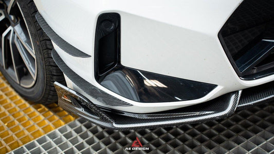 BMW 3 Series 330i (With M-Package Bumper,Does not fit base model) M340i LCI G20 G21 2023 2024 with Aftermarket Parts - AE Style Front Lip Carbon Fiber from ArmorExtend