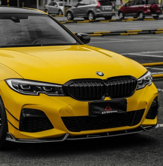 BMW 3 Series 330i M340i G20 Pre-LCI 2019 2020 2021 2022 with Aftermarket Parts - AE Style Front Lip Carbon Fiber from ArmorExtend