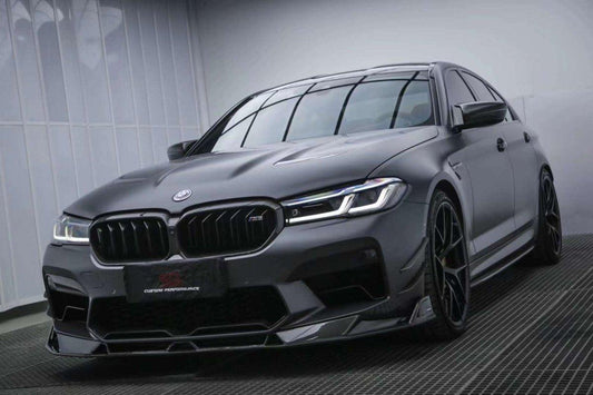 BMW M5 / M5C F90 Pre-LCI 2018 2019 2020 & M5 / M5C F90 LCI 2021 2022 2023 2024 With Aftermarket Parts - AE Lower Lip & Middle Lip Carbon Fiber from ArmorExtend