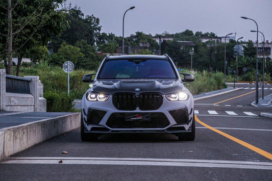 BWM X5M X5MC F95 Pre-LCI 2020 2021 2022 2023 with Aftermarket Parts - AE Style Front Lip Carbon Fiber from ArmorExtend