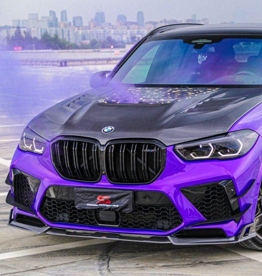 BWM X5M X5MC F95 Pre-LCI 2020 2021 2022 2023 with Aftermarket Parts - AE Style Front Lip Carbon Fiber from ArmorExtend