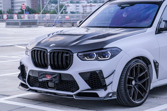 BWM X5M X5MC F95 Pre-LCI 2020 2021 2022 2023 with Aftermarket Parts - AE Style Front Lip Carbon Fiber from ArmorExtend