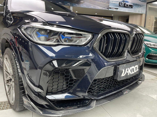 BMW X6M X6MC F96 Pre-LCI 2020 2021 2022 2023 with Aftermarket Parts - AE Style Front Lip Carbon Fiber from ArmorExtend