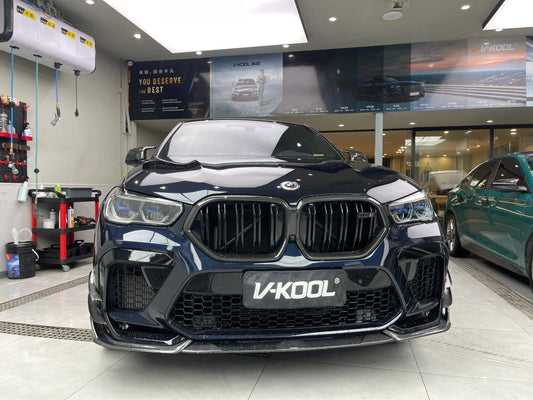 BMW X6M X6MC F96 Pre-LCI 2020 2021 2022 2023 with Aftermarket Parts - AE Style Front Lip Carbon Fiber from ArmorExtend