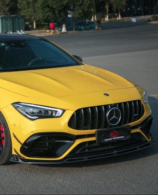 Mercedes Benz CLA45 CLA45S C118 2022 2023 2024 with Aftermarket Parts - AE Front Lip Carbon Fiber from ArmorExtend 