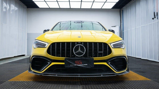 Mercedes Benz CLA45 CLA45S C118 2022 2023 2024 with Aftermarket Parts - AE Front Lip Carbon Fiber from ArmorExtend 