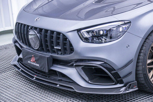 Mercedes Benz E63 W213 2021 2022 2023 2024 with Aftermarket Parts - AE Front Lip Carbon Fiber from ArmorExtend