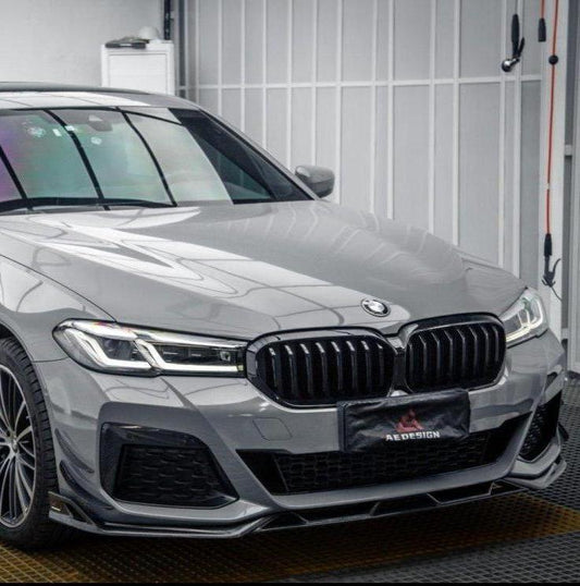 BMW 5 Series M550i 540i (With M-Package Bumper) G30 G31 LCI 2021 2022 2023 2024 with Aftermarket Parts - AE Style Front Lip Carbon Fiber from ArmorExtend