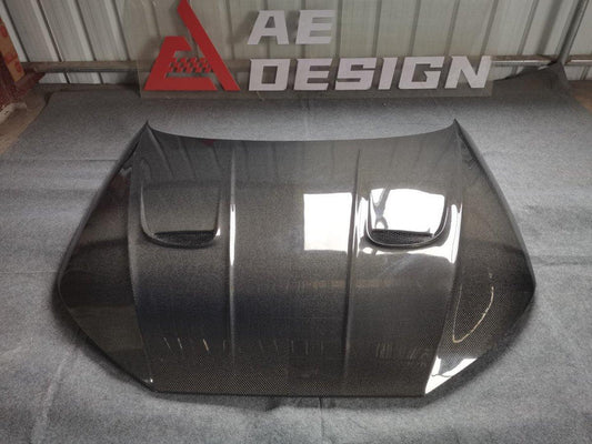 Audi RS4 B9 B9.5 2018-ON & S4 / A4 / A4 Allroad / A4 Avant B9 B9.5 2017 2018 2019 2020 2021 2022 2023 2024 with Aftermarket Parts - AE Style Hood Bonnet Carbon Fiber from ArmorExtend