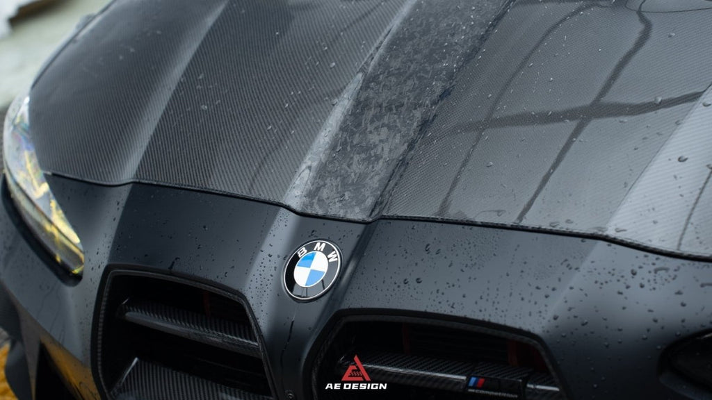 BMW M3 G80 G81 & M4 G82 G83 2021-ON with Aftermarket Parts - AE Style Carbon Fiber Hood from ArmorExtend