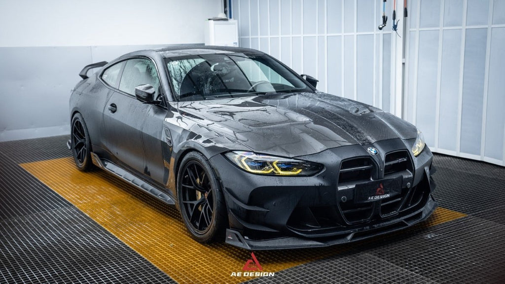 BMW M3 G80 G81 & M4 G82 G83 2021-ON with Aftermarket Parts - AE Style Carbon Fiber Hood from ArmorExtend
