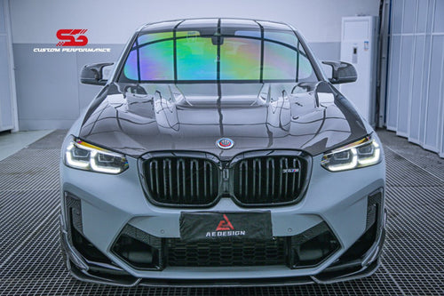 BMW X3 G01 & X3M X3MC F97 (Fits Both Pre-LCI & LCI) 2019-ON X4 G02 & X4M X4MC F98 (Fits Both Pre-LCI & LCI) 2019-ONwith Aftermarket Parts - AE Style Double-sided Carbon Fiber Hood Bonnet from Armorextend