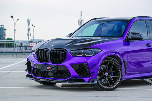 BMW X5 G05 & X5M X5MC F95 (Fits Both Pre-LCI & LCI) 2020 2021 2022 2023 2024 X6 G06 & X6M X6MC F96 (Fits Both Pre-LCI & LCI) 2020 2021 2022 2023 2024 with Aftermarket Parts - AE Style Hood Carbon Fiber from ArmorExtend