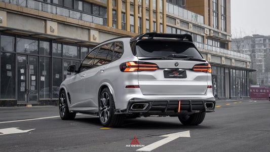 BMW X5 G05 M50i X/S Drive 40i (with M-Package) (Fits Both Pre-LCI & LCI) 2019 2020 2021 2022 2023 2024 with Aftermarket Parts - AE Style Rear Diffuser Carbon Fiber from ArmorExtend