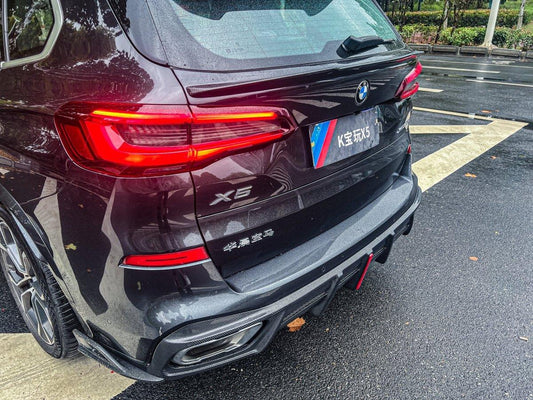 BMW X5 G05 M50i X/S Drive 40i (with M-Package)（Fits Both Pre-LCI & LCI）2019-ON with Aftermarket Parts - AE Style Carbon Fiber Rear Diffuser from ArmorExtend